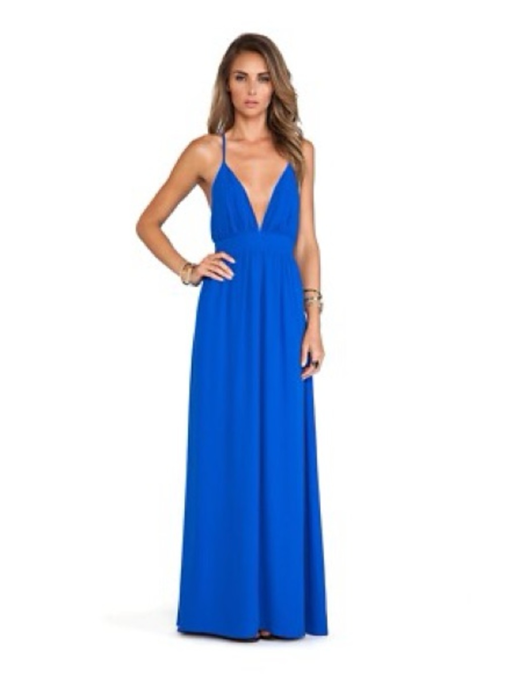 Lovers + Friends Cobalt Blue V-Neck Maxi Dress - Size Small